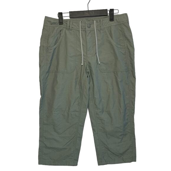 The North Face Cropped Drawstring Waist Pants Women's Sz 8 Gray Green Gorpcore - Picture 1 of 6
